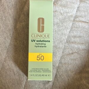 Clinique UV Solutions Hydrating SPF 50 facial sunscreen brand new never opened m